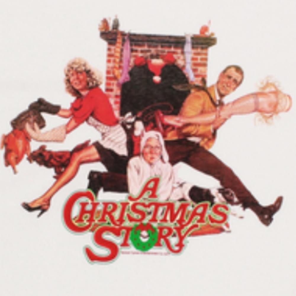 BOGO NWT A CHRISTMAS STORY Movie Logo FRUIT OF THE LOOM Cotton Crewneck Teeshirt